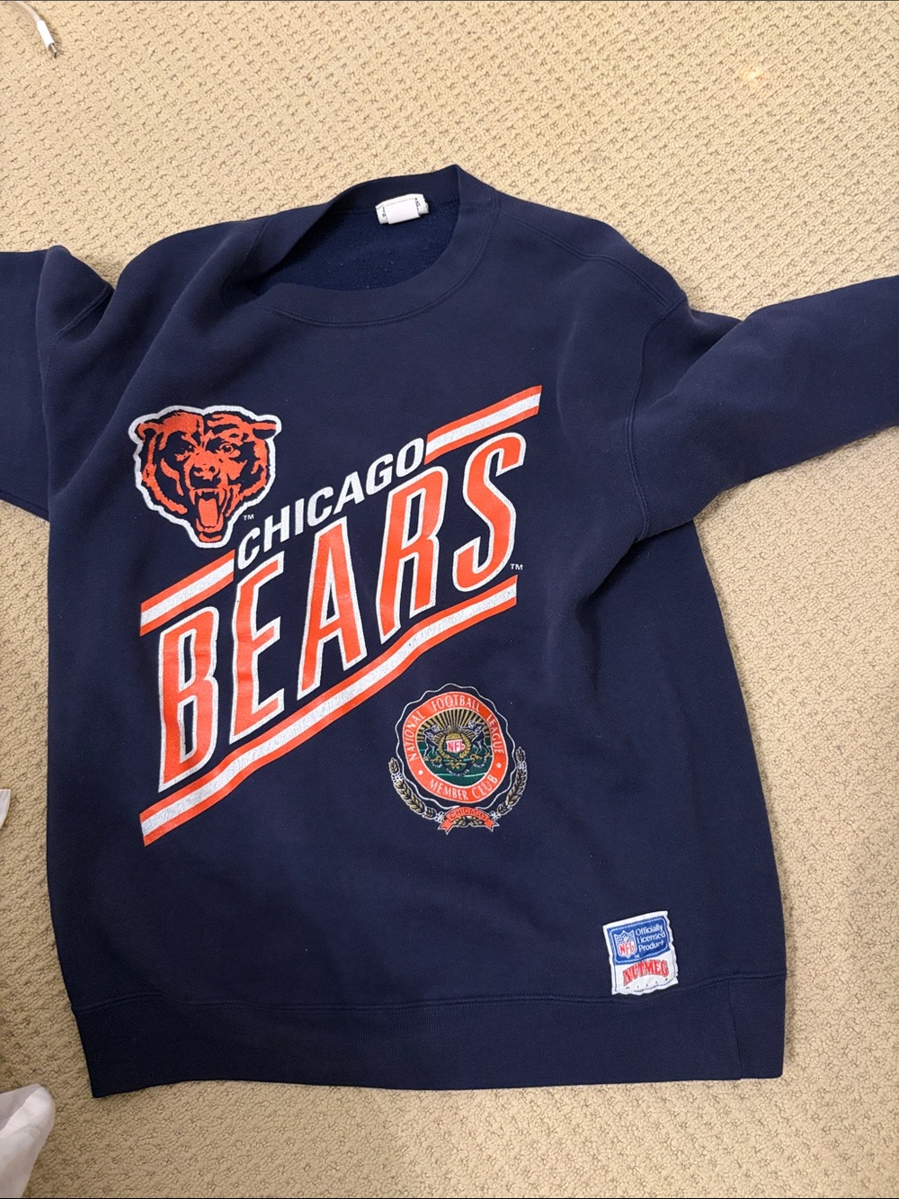 Chicago Bears Navy Crewneck Sweatshirt - Team Graphic
